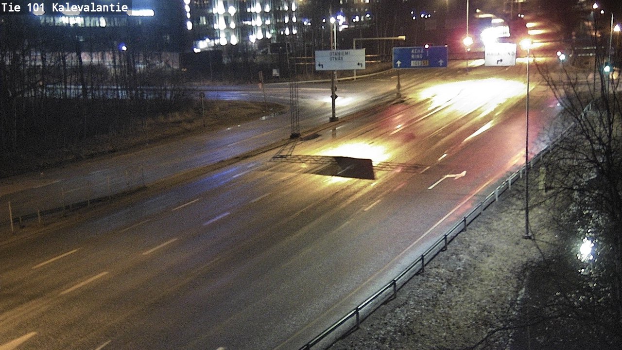 Weather Camera Image Väg 101 Kalevalantie, Espoo, Uusimaa