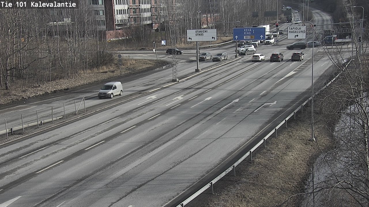 Weather Camera Image Väg 101 Kalevalantie, Espoo, Uusimaa