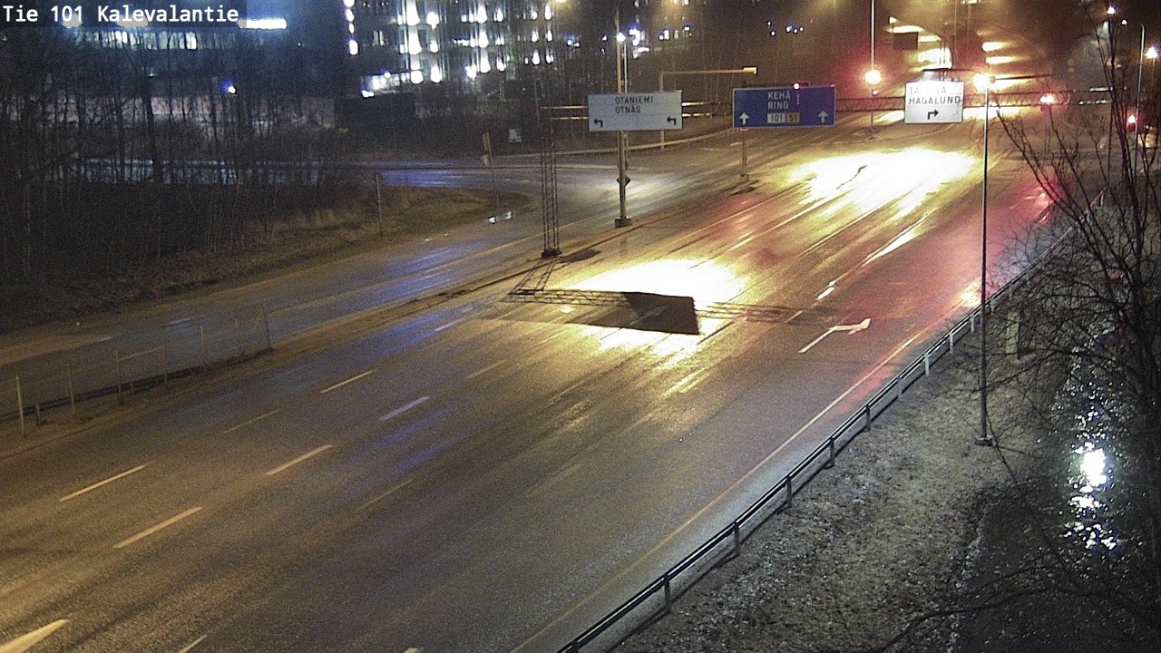 Weather Camera Image Väg 101 Kalevalantie, Espoo, Uusimaa