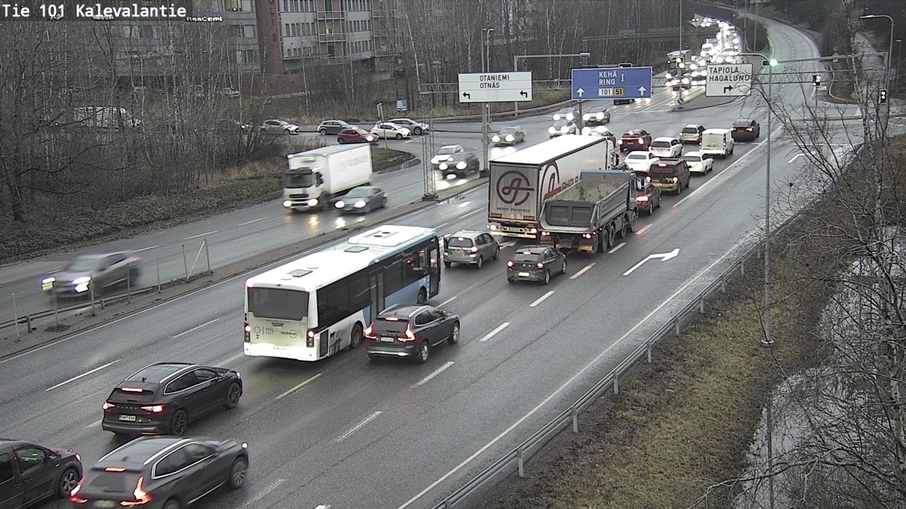 Weather Camera Image Väg 101 Kalevalantie, Espoo, Uusimaa