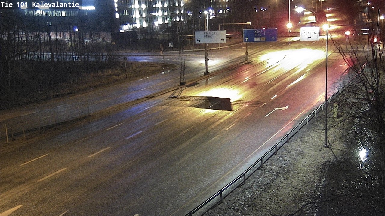 Weather Camera Image Väg 101 Kalevalantie, Espoo, Uusimaa