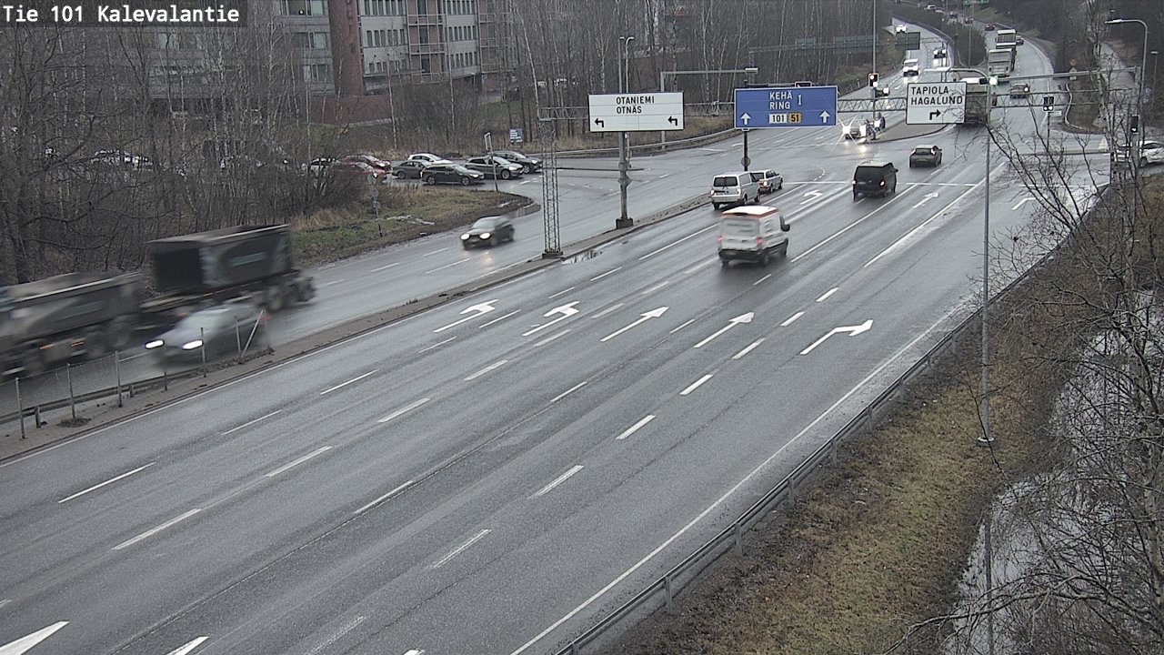 Weather Camera Image Väg 101 Kalevalantie, Espoo, Uusimaa
