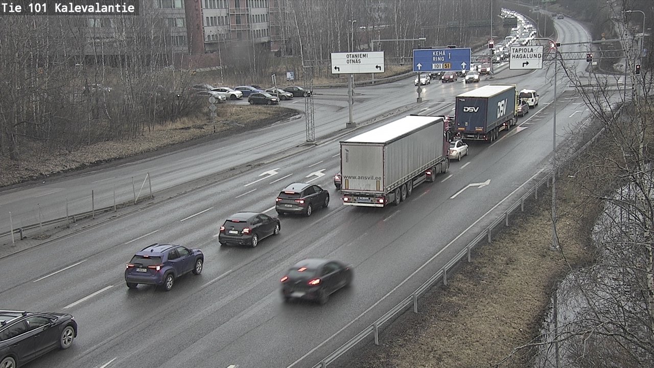 Weather Camera Image Väg 101 Kalevalantie, Espoo, Uusimaa