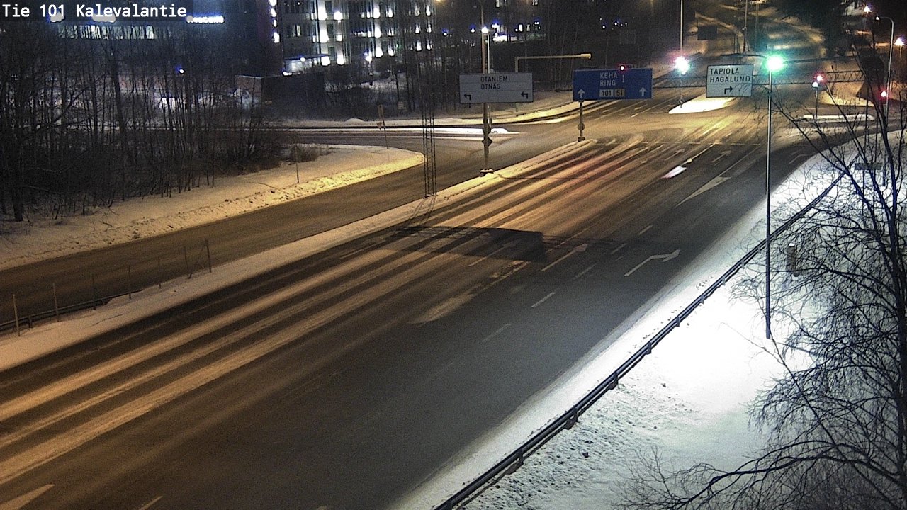Weather Camera Image Väg 101 Kalevalantie, Espoo, Uusimaa