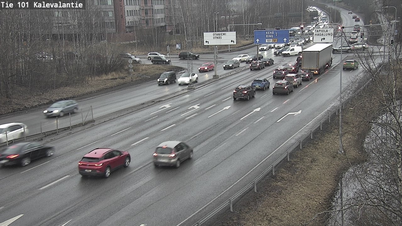 Weather Camera Image Väg 101 Kalevalantie, Espoo, Uusimaa
