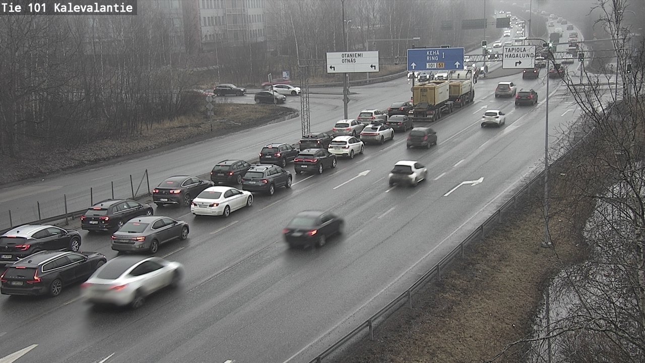 Weather Camera Image Väg 101 Kalevalantie, Espoo, Uusimaa