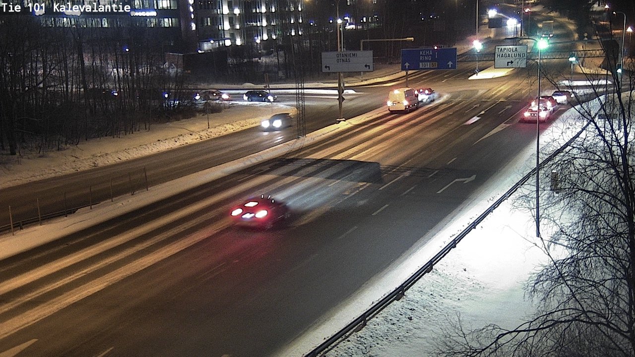 Weather Camera Image Väg 101 Kalevalantie, Espoo, Uusimaa