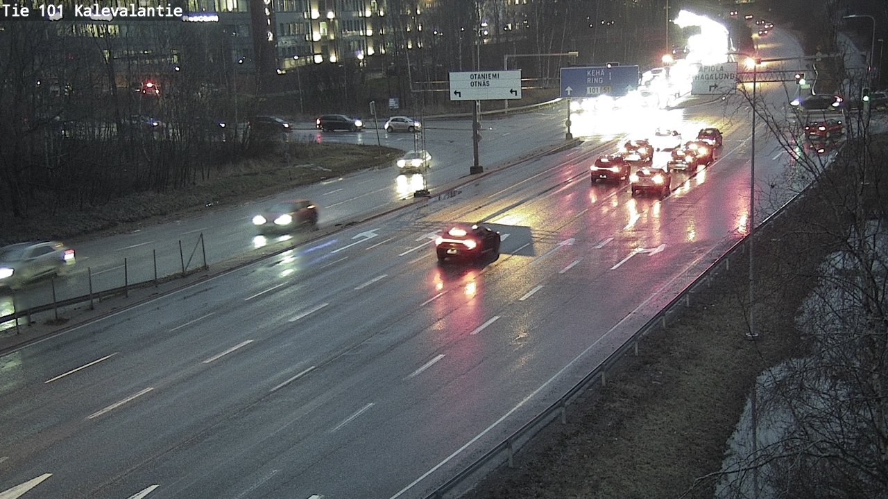 Weather Camera Image Väg 101 Kalevalantie, Espoo, Uusimaa