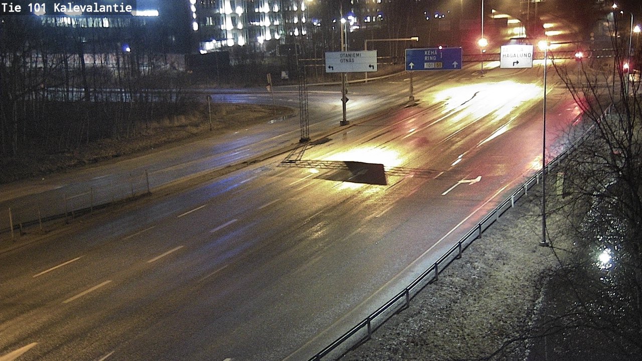 Weather Camera Image Väg 101 Kalevalantie, Espoo, Uusimaa