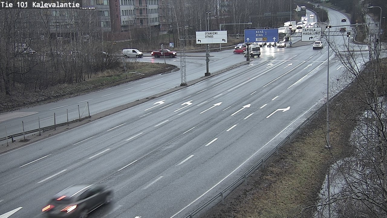 Weather Camera Image Väg 101 Kalevalantie, Espoo, Uusimaa