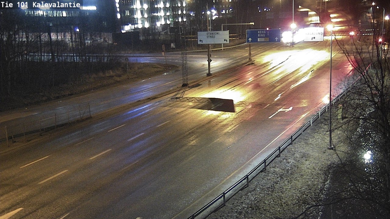 Weather Camera Image Väg 101 Kalevalantie, Espoo, Uusimaa