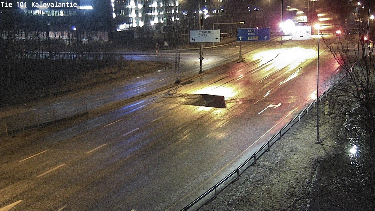 Weather Camera Image Väg 101 Kalevalantie, Espoo, Uusimaa