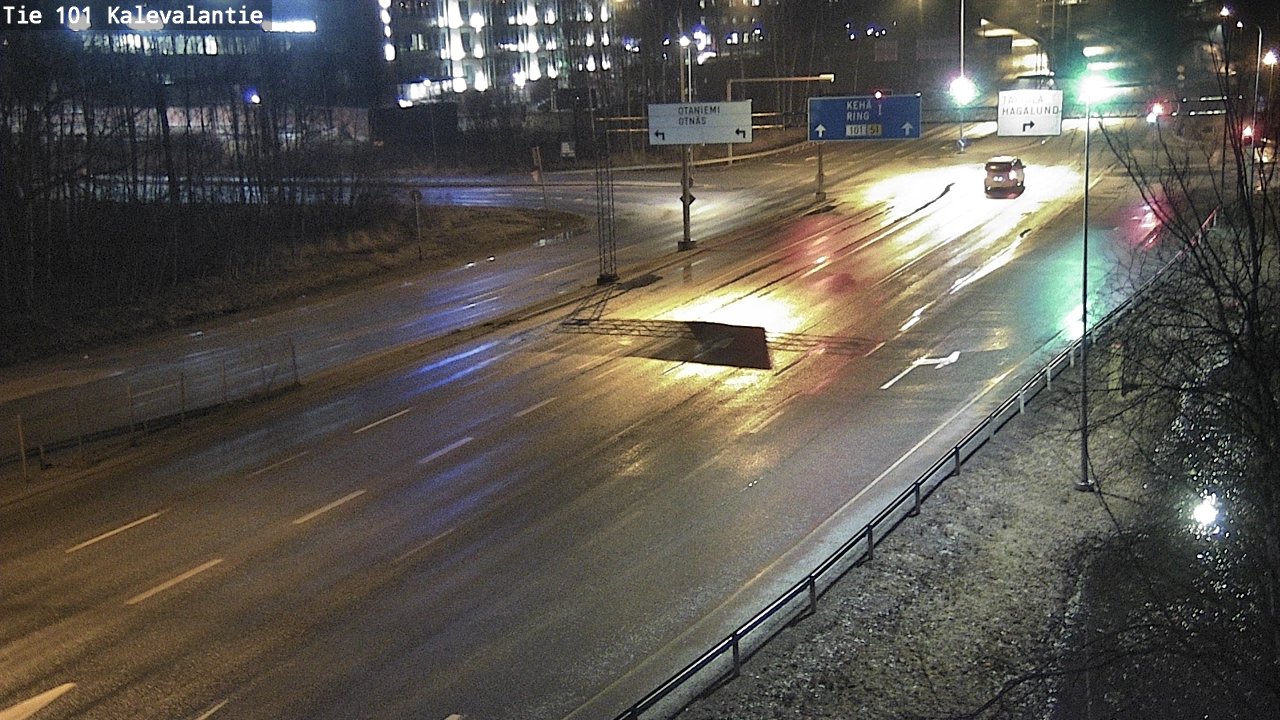Weather Camera Image Väg 101 Kalevalantie, Espoo, Uusimaa