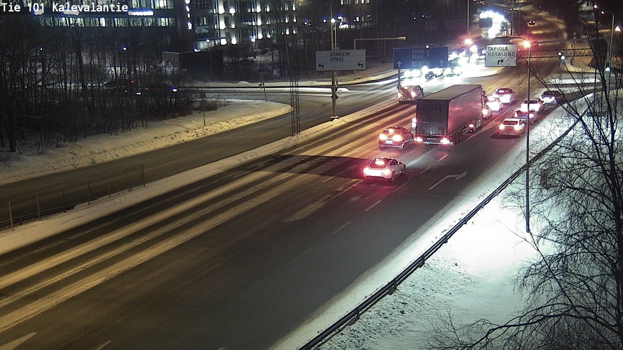 Weather Camera Image Road 101 Kalevalantie, Espoo, Uusimaa
