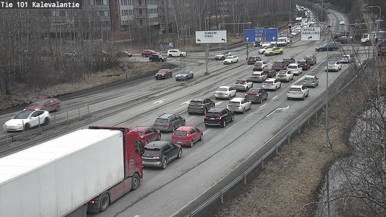 Weather Camera Image Väg 101 Kalevalantie, Espoo, Uusimaa