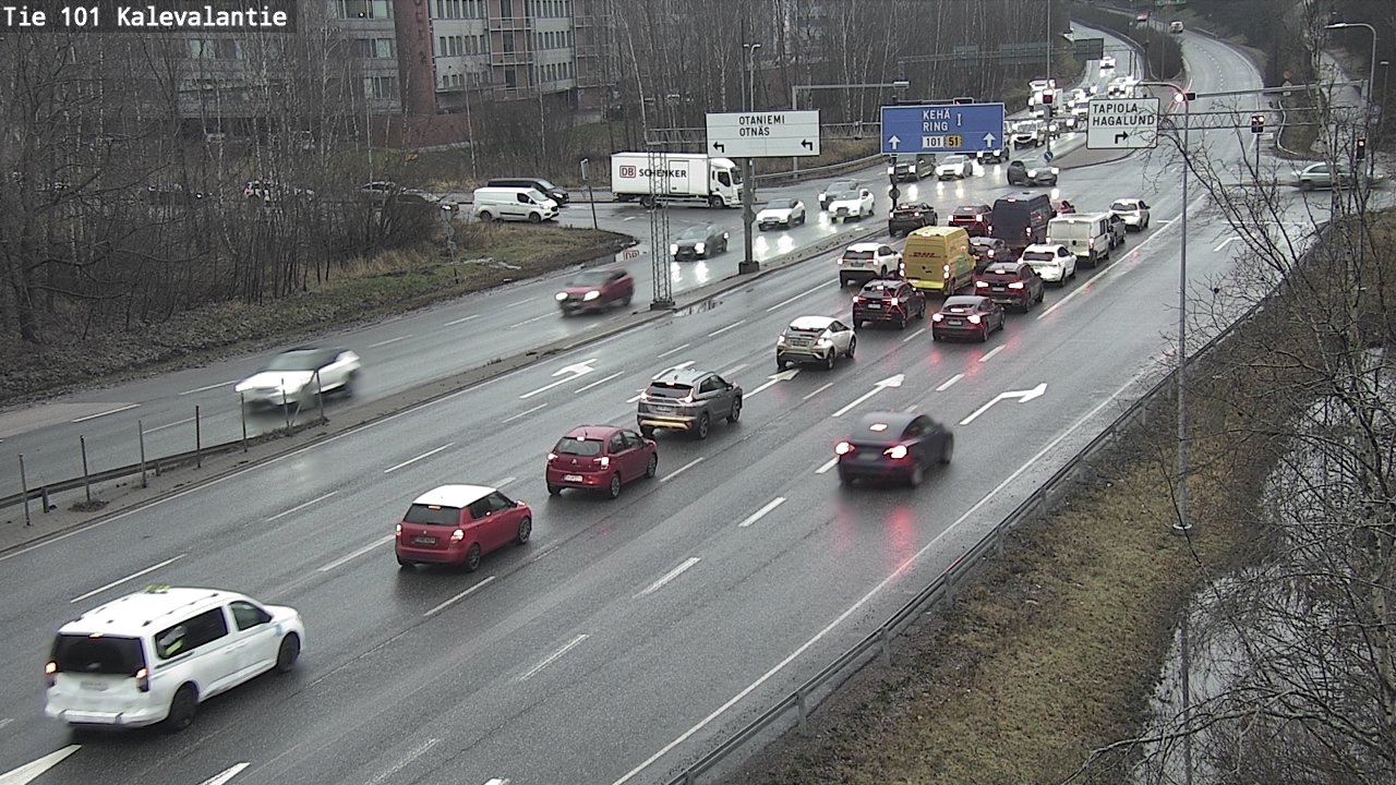 Weather Camera Image Väg 101 Kalevalantie, Espoo, Uusimaa