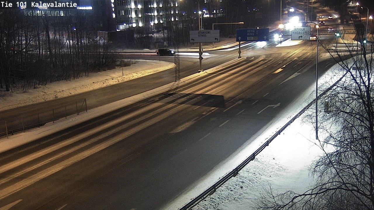Weather Camera Image Väg 101 Kalevalantie, Espoo, Uusimaa