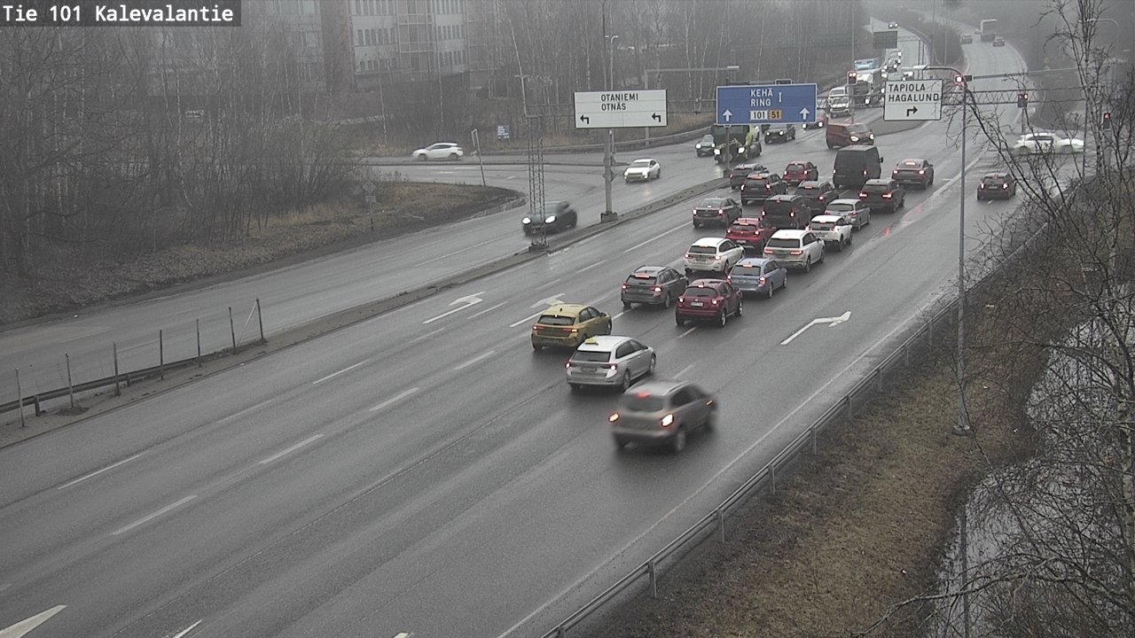 Weather Camera Image Väg 101 Kalevalantie, Espoo, Uusimaa