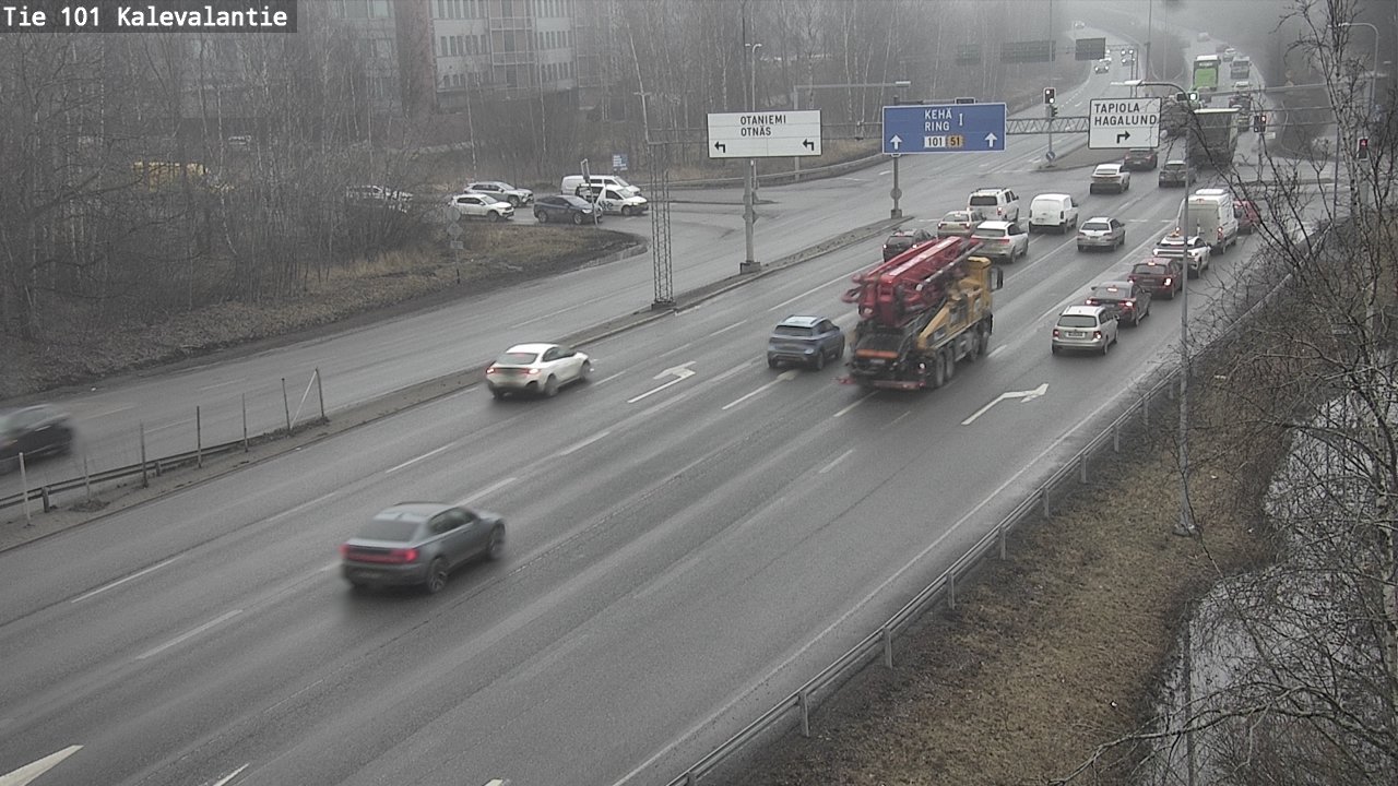 Weather Camera Image Väg 101 Kalevalantie, Espoo, Uusimaa