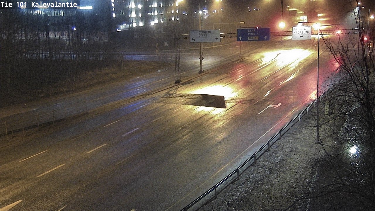 Weather Camera Image Väg 101 Kalevalantie, Espoo, Uusimaa