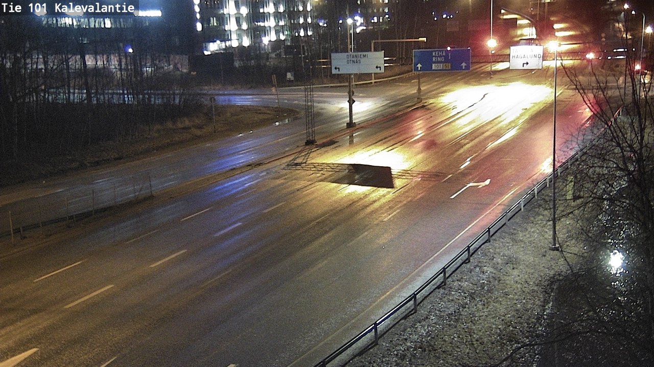 Weather Camera Image Väg 101 Kalevalantie, Espoo, Uusimaa