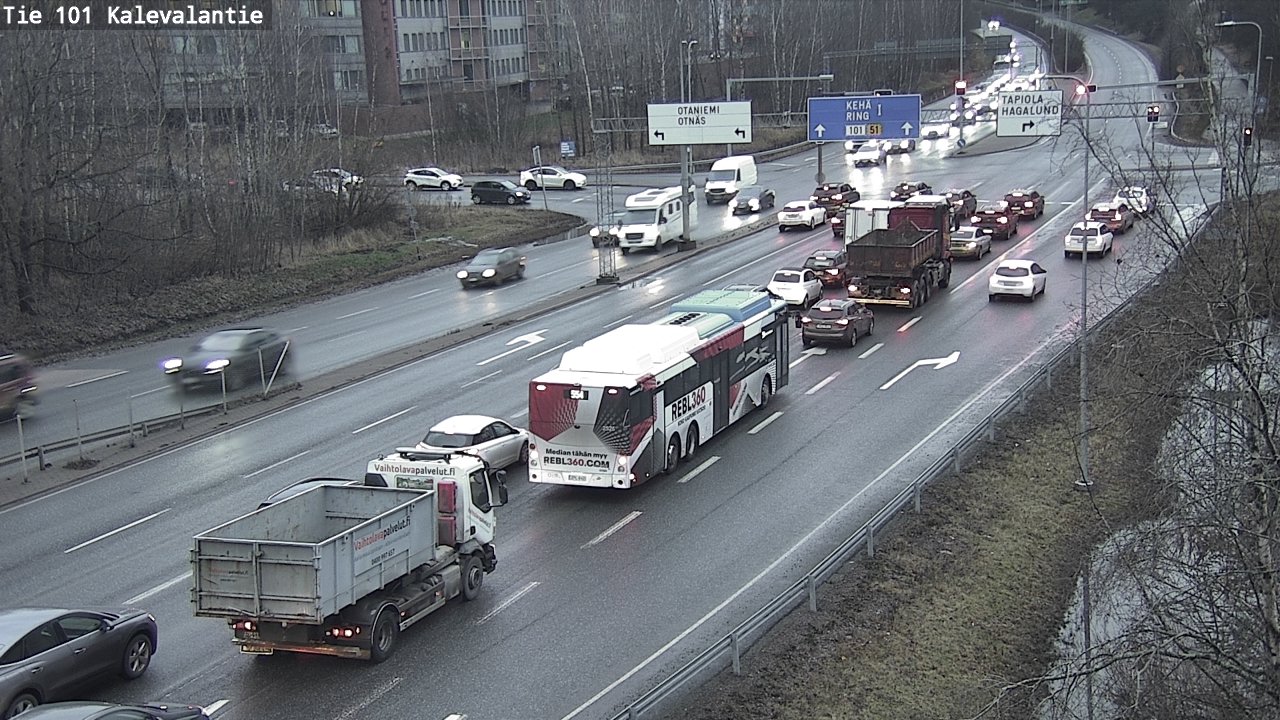 Weather Camera Image Väg 101 Kalevalantie, Espoo, Uusimaa