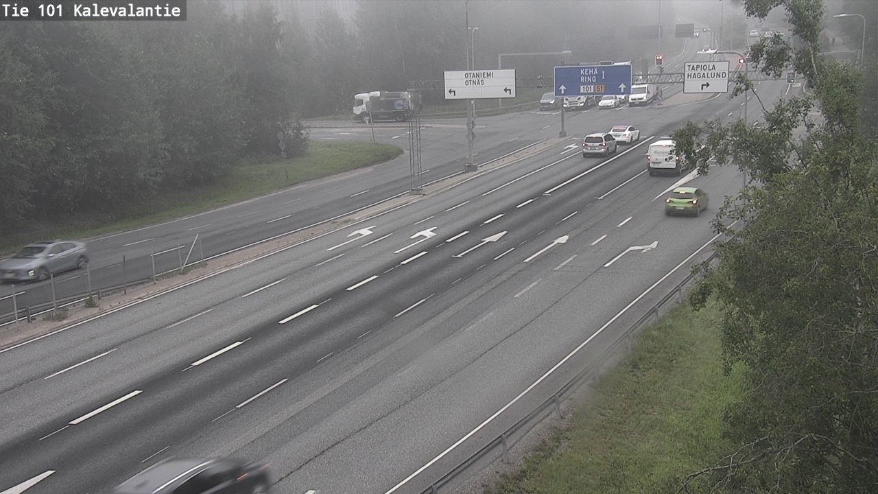 Weather Camera Image Väg 101 Kalevalantie, Espoo, Uusimaa