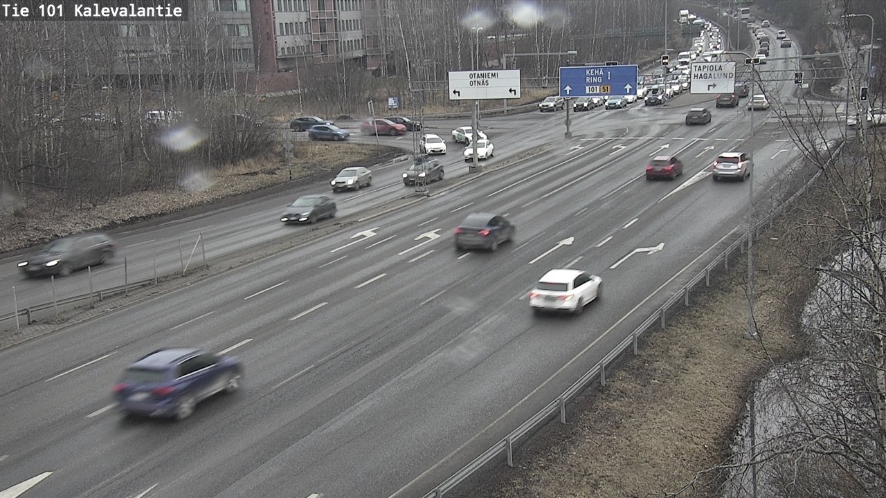 Weather Camera Image Väg 101 Kalevalantie, Espoo, Uusimaa