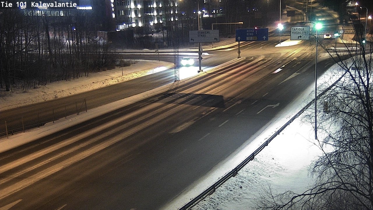 Weather Camera Image Väg 101 Kalevalantie, Espoo, Uusimaa