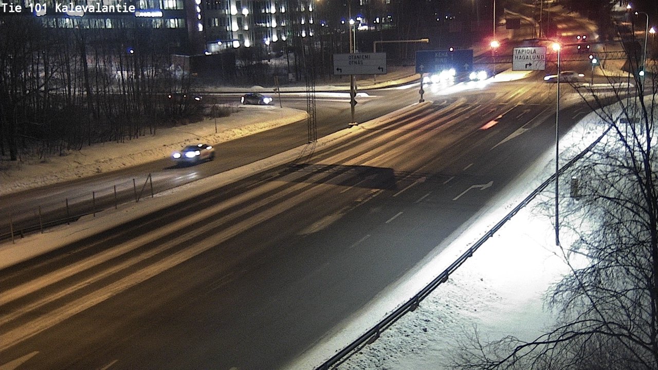Weather Camera Image Väg 101 Kalevalantie, Espoo, Uusimaa