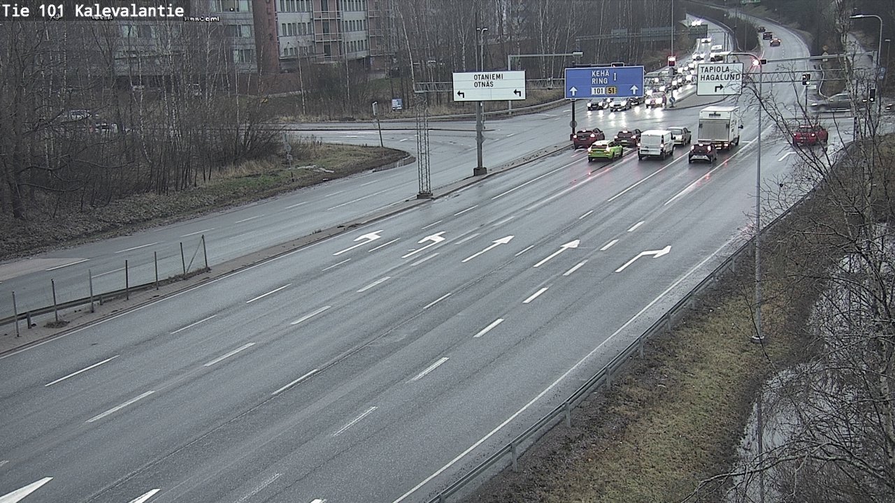 Weather Camera Image Väg 101 Kalevalantie, Espoo, Uusimaa