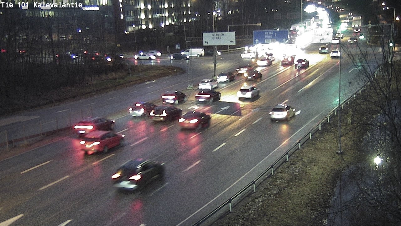 Weather Camera Image Väg 101 Kalevalantie, Espoo, Uusimaa