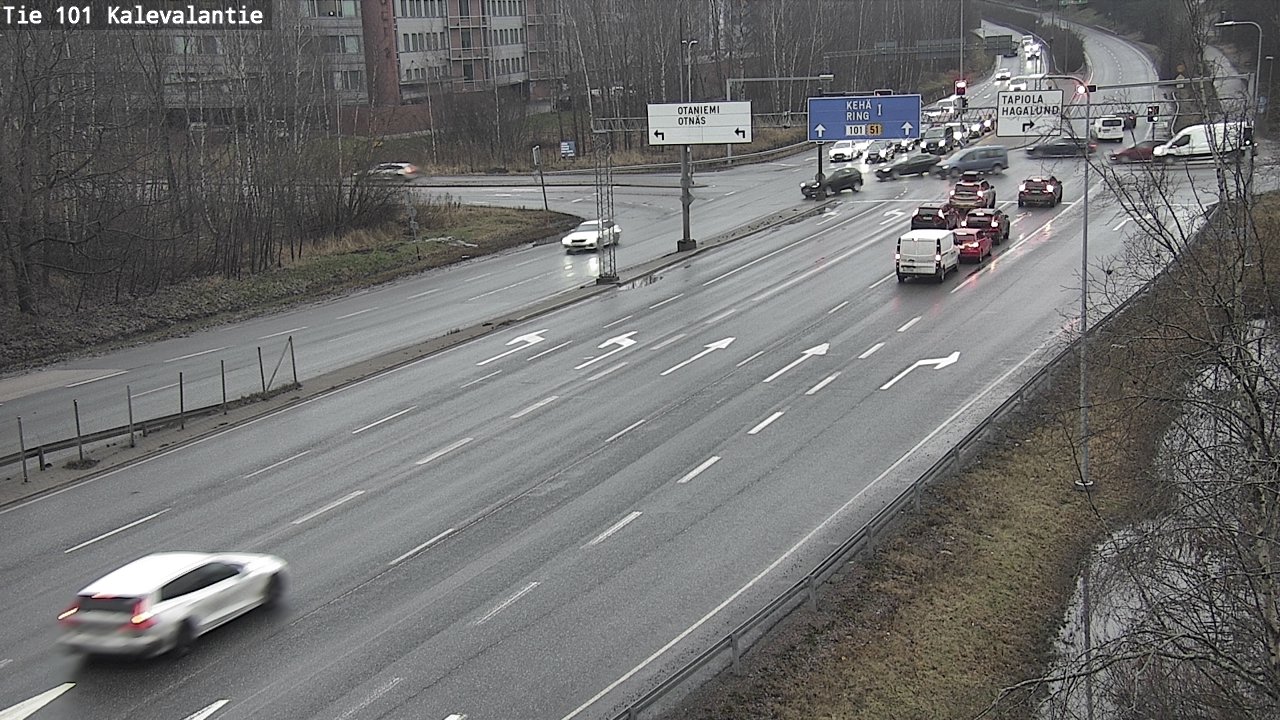 Weather Camera Image Väg 101 Kalevalantie, Espoo, Uusimaa