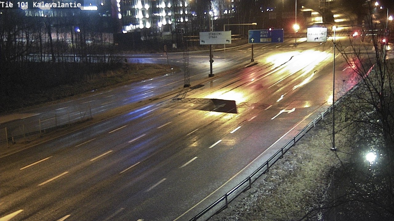 Weather Camera Image Väg 101 Kalevalantie, Espoo, Uusimaa