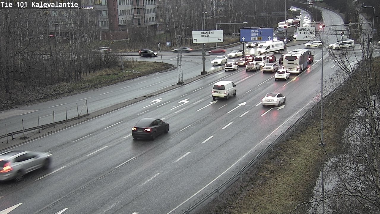 Weather Camera Image Väg 101 Kalevalantie, Espoo, Uusimaa