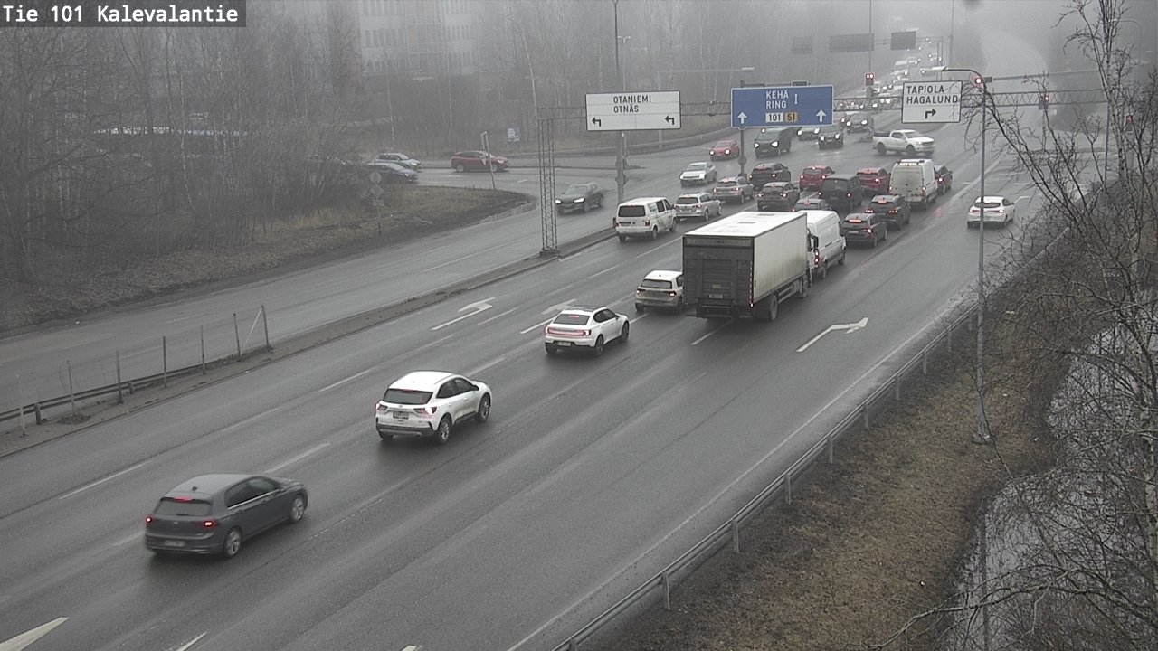 Weather Camera Image Väg 101 Kalevalantie, Espoo, Uusimaa
