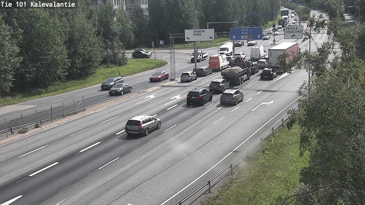 Weather Camera Image Road 101 Kalevalantie, Espoo, Uusimaa