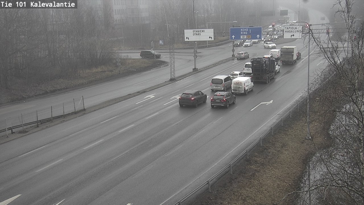 Weather Camera Image Väg 101 Kalevalantie, Espoo, Uusimaa