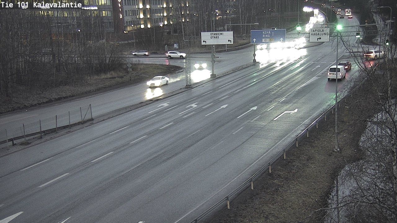 Weather Camera Image Väg 101 Kalevalantie, Espoo, Uusimaa