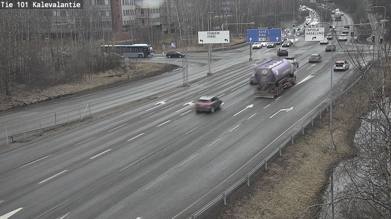 Weather Camera Image Väg 101 Kalevalantie, Espoo, Uusimaa