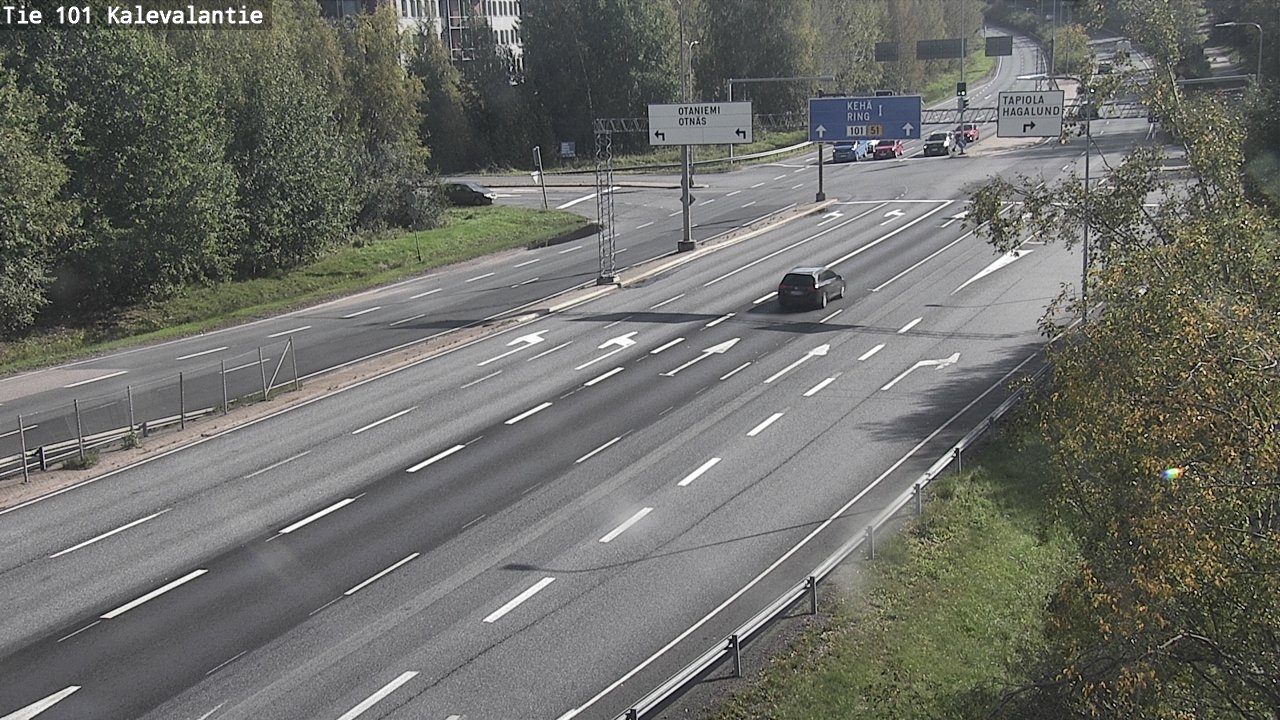 Weather Camera Image Road 101 Kalevalantie, Espoo, Uusimaa