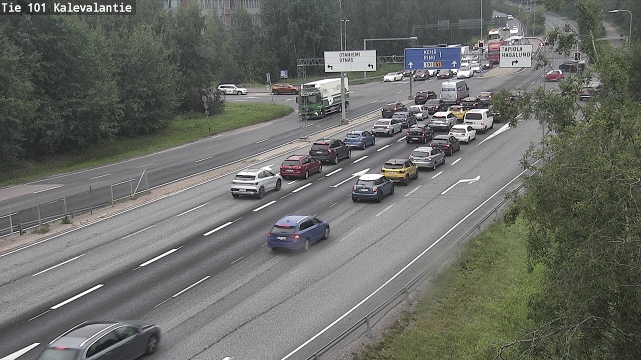 Weather Camera Image Väg 101 Kalevalantie, Espoo, Uusimaa