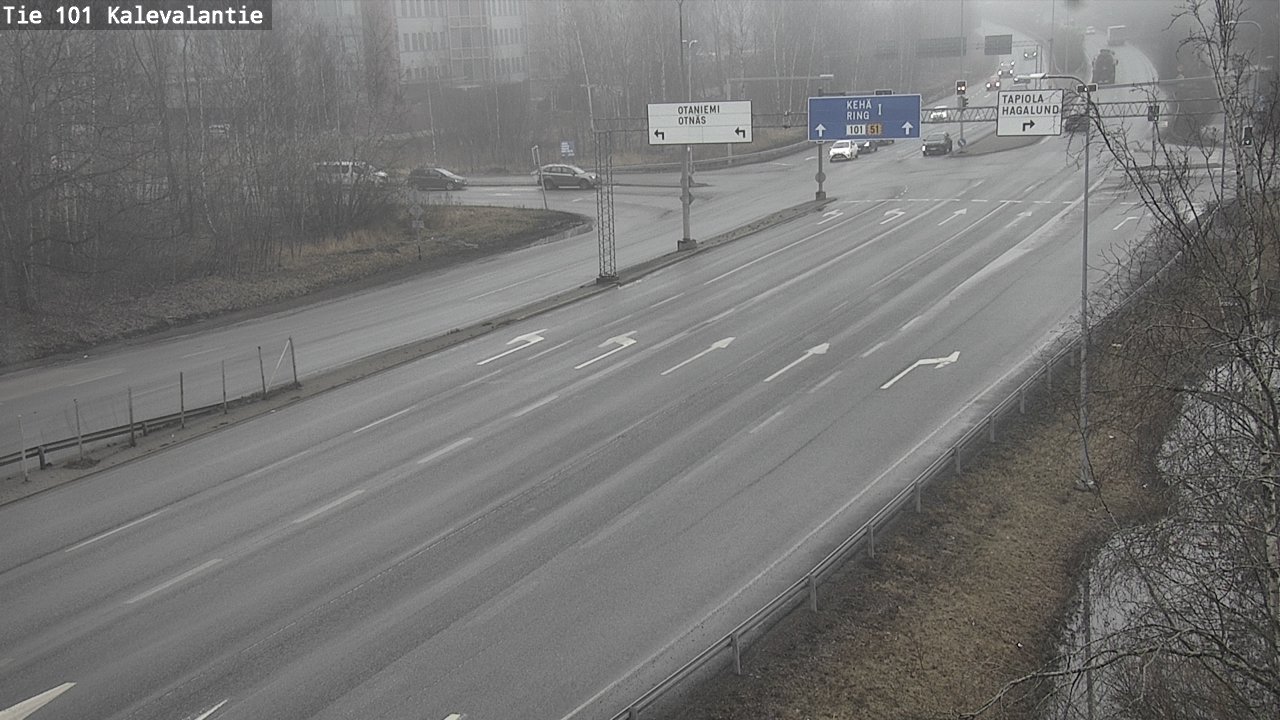 Weather Camera Image Väg 101 Kalevalantie, Espoo, Uusimaa