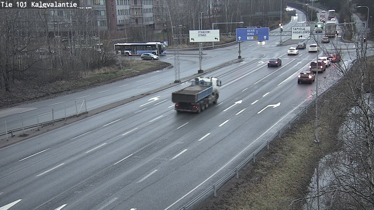 Weather Camera Image Väg 101 Kalevalantie, Espoo, Uusimaa