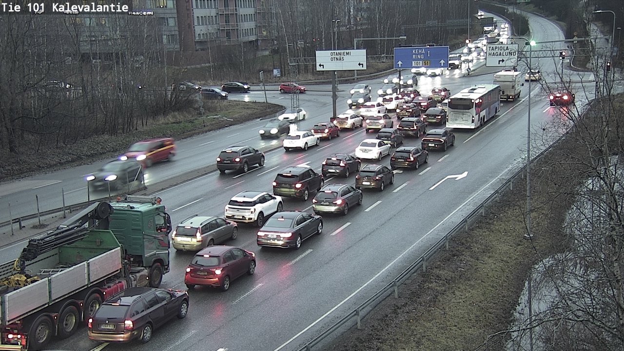 Weather Camera Image Väg 101 Kalevalantie, Espoo, Uusimaa