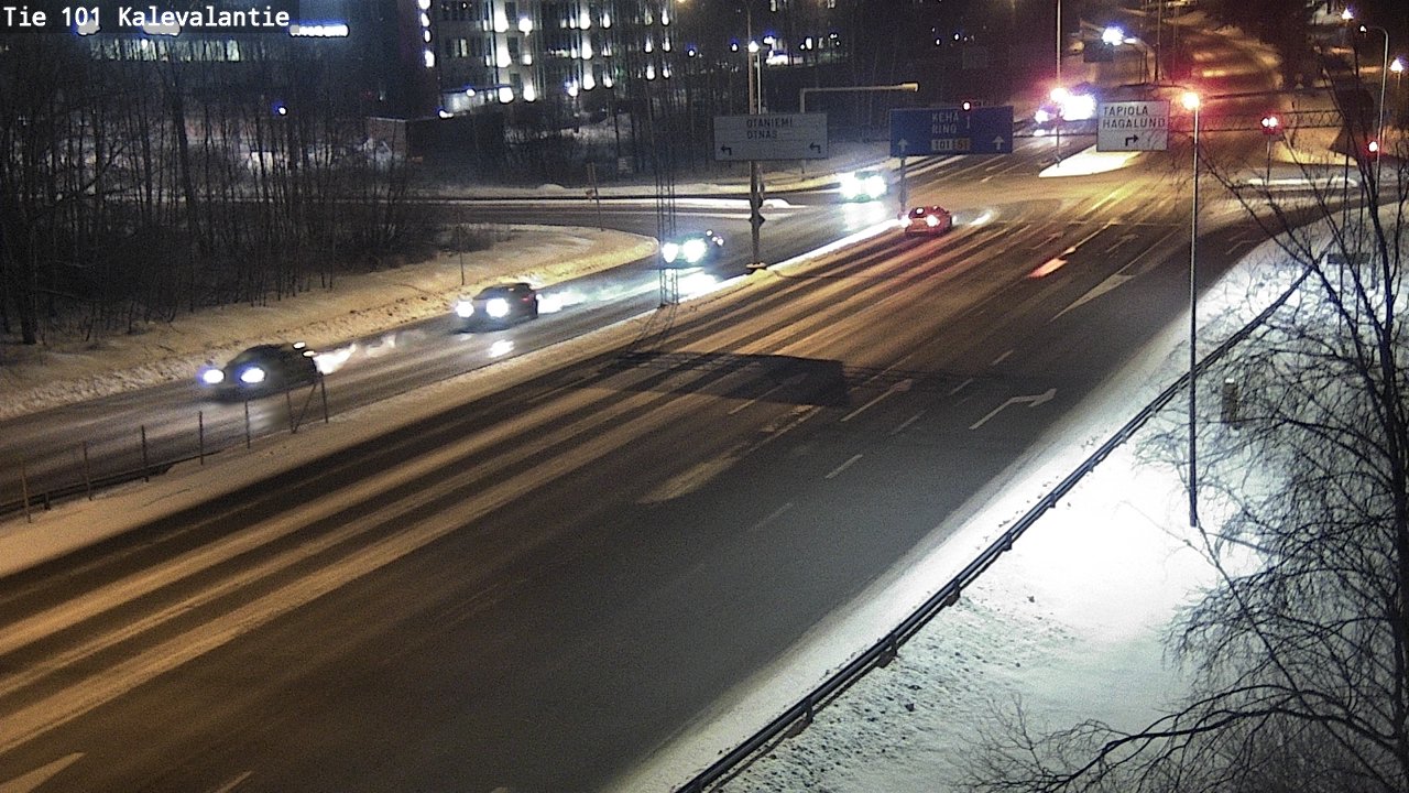 Weather Camera Image Väg 101 Kalevalantie, Espoo, Uusimaa