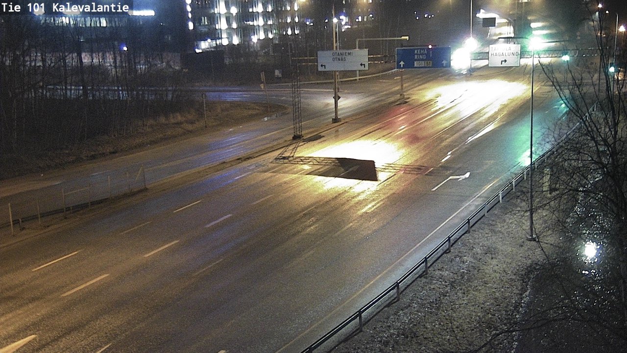 Weather Camera Image Väg 101 Kalevalantie, Espoo, Uusimaa