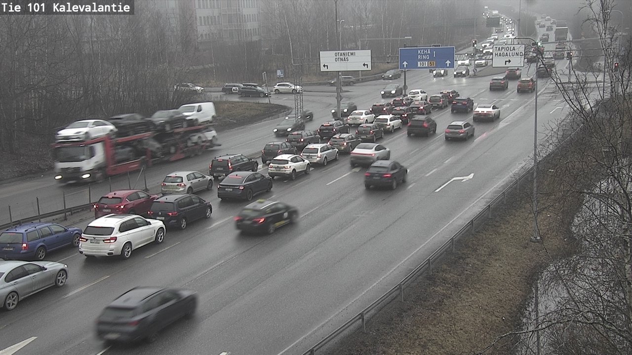 Weather Camera Image Väg 101 Kalevalantie, Espoo, Uusimaa