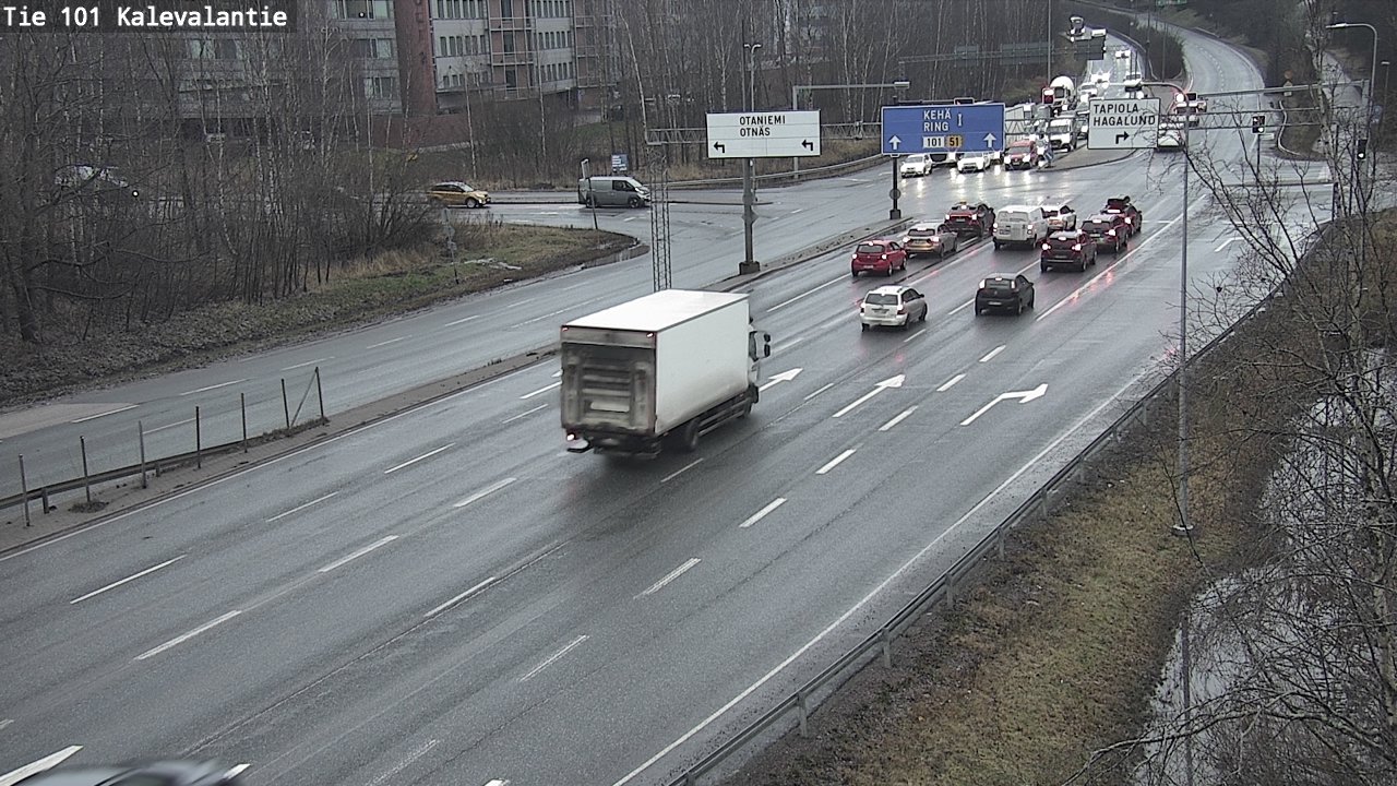 Weather Camera Image Väg 101 Kalevalantie, Espoo, Uusimaa