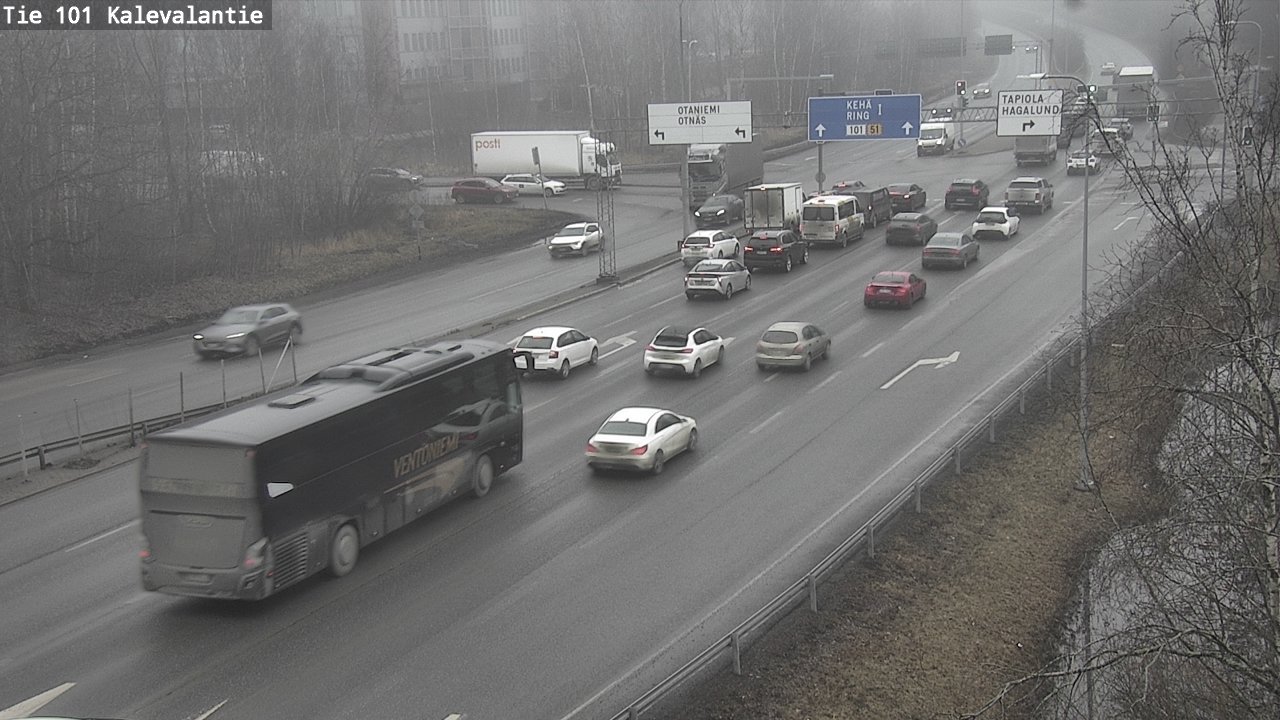 Weather Camera Image Väg 101 Kalevalantie, Espoo, Uusimaa